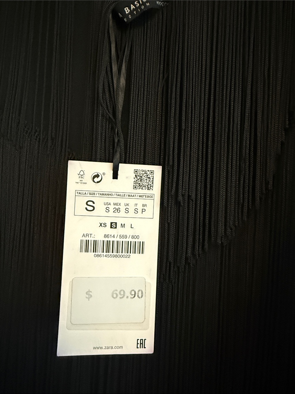 Zara black fringe tiered mini dress - Picture 3 of 5